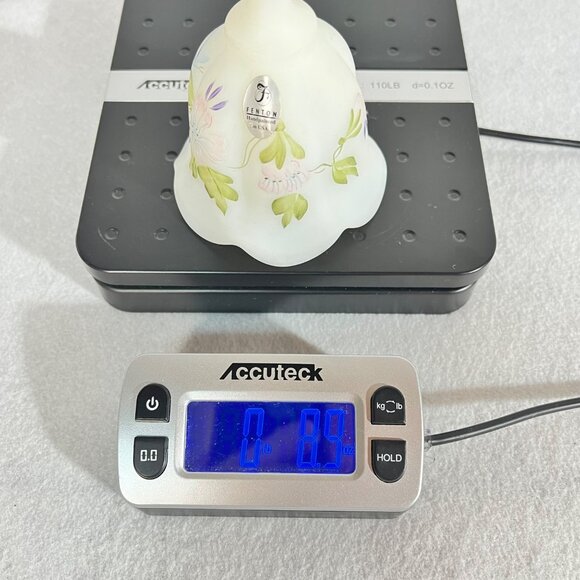 Fenton Handpainted White Frost Glass Bell Floral Design Signature S. Hart #2757 - Picture 15 of 15